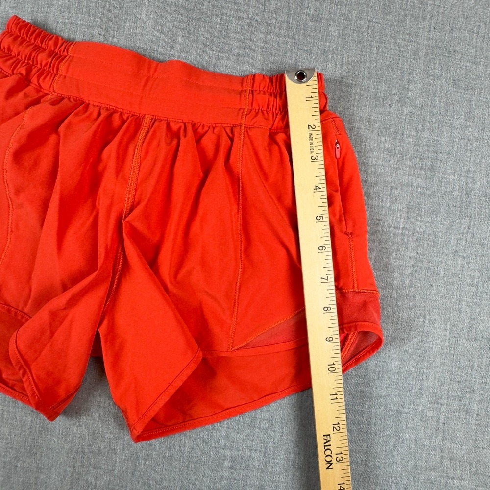 Lululemon Shorts Womens 4 Orange Speed Up 3.5" Lined Athletic Running Zip Pocket - Picture 8 of 10